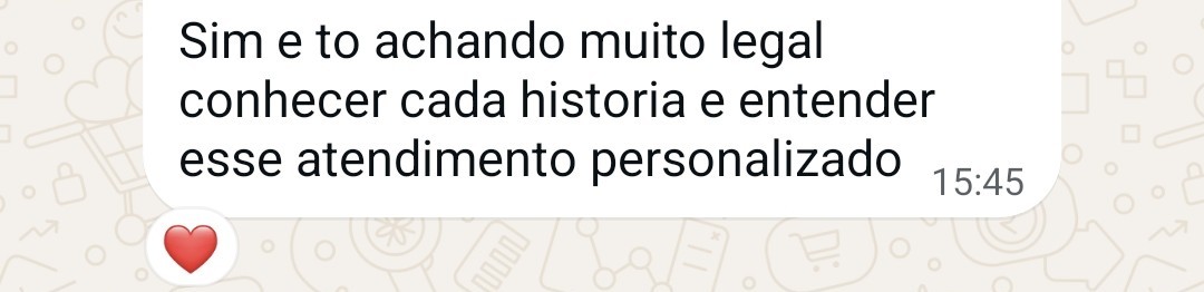 Mensagem de aluno(a) da Rota da Riqueza: atendimento personalizado